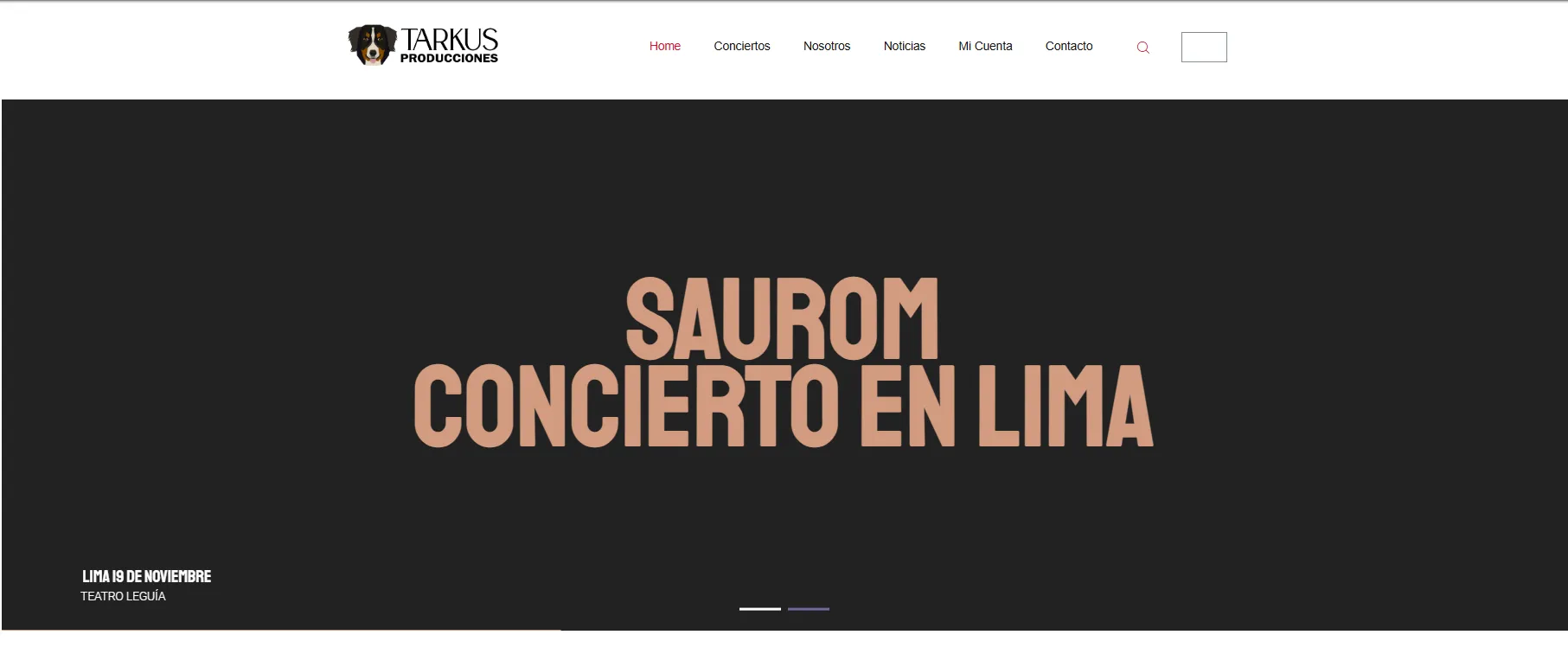 Plataforma de E-commerce Tarkus Producciones Home